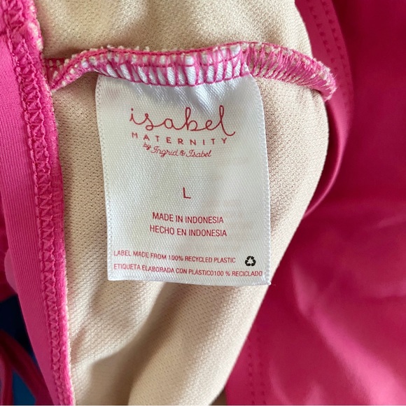 Isabel Maternity Ruffle Neck One Piece Pink Maternity Swimsuit - Picture 8 of 8